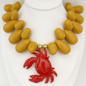 New Trendy Irregular Accessories Chain Necklace Crab <strong>Lobster</strong> Pendant Necklace Colorful Resin Accessories Necklace <strong>Jewelry</strong> - Product Image 3