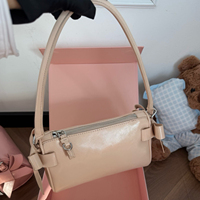 Sac sous le bras décoré d'un nœud de 21 cm, en cuir ciré, vente en gros, logo personnalisé, directement de l'usine