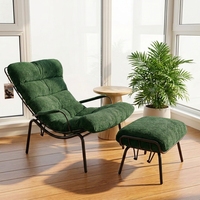Chaise longue inclinable et berçante modulaire moderne en métal capitonnée – Canapé paresseux convertible pour chambre à coucher, mobilier de loisirs et de salle à manger