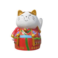 Patung Kucing Keberuntungan Ukuran Besar K416, Patung 3D Artistik untuk Pintu Masuk Dalam Ruangan, Ornamen Buatan Tangan untuk Etalase Toko, Patung Estetis