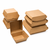 Boîtes à hamburgers en carton ondulé personnalisées avec logo pour l'emballage de restauration rapide à emporter