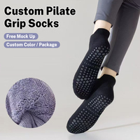 Benutzerdefinierte Logo Pilates-Griffsocken, dicke Halb-Frottee-Yoga-Socken für Damen, Gym-Knöchelsocken mit Polsterung, rutschfeste Griffsocken, Low-Cut-Socken