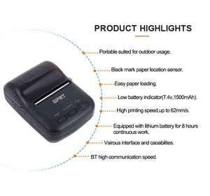 SPRT Mini Portable 58Mm Máy In Nhiệt Với Pin SP-T12 Máy In Hóa Đơn - Product Image 4
