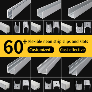 Profilé en aluminium flexible pour bande lumineuse LED néon, avec fente de fixation rapide pour tube en silicone, stock complet - Product Image 2