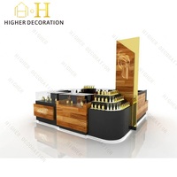 Kiosque de parfum personnalisé, petit comptoir, présentoir de parfum, design noir, étagère à parfum, mobilier pour magasin de parfum et de montres