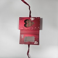 Palette Trucco Vuota a Forma di Cuore Rosso Pieghevole Stile Libro, Premium e Romantica, per San Valentino, Confezione Regalo di Bellezza per le Feste