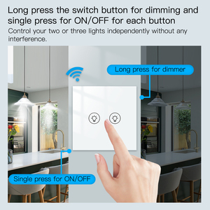 Interrupteur intelligent WiFi LangYeao 1/2/3 voies, gradation progressive 1%-100%, compatible Alexa Google Home, contrôle indépendant - Product Image 5