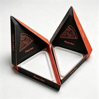 Boîte à pizza triangulaire pliable en carton ondulé biodégradable personnalisée pour la restauration et les restaurants