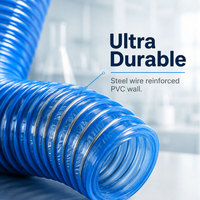 Tuyau flexible en PVC durable pour conduits d'air, à faible friction, renforcé de fil métallique, pour systèmes d'échappement, dépoussiérage, ventilation et transport en ateliers