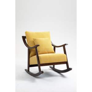 DB Woven Fabric Mid Century Modern Accent Glider Arm <b>Chair</b> Comfortable <b>Upholstered</b> Solid Wood for Home Office Living Room - Product Image 6