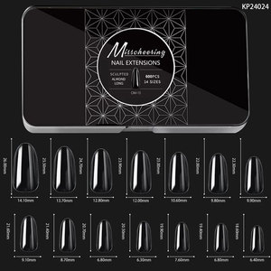 600 faux ongles transparents, sans couture, en forme d'amande, de stiletto ou carrés, faciles à appliquer pour la manucure - Product Image 3