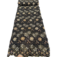 Tissu en dentelle suisse brodée de luxe NI.AI du Nigeria, dentelle africaine en coton avec pierres et diamants pour les fêtes