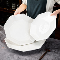 Assiettes jetables en porcelaine fine personnalisées avec logo, grandes, modernes et décoratives pour les mariages et les fêtes, pour les plats de fruits de mer et de poulet