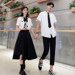 Conjunto de camisa y falda de verano para escuela secundaria, uniforme escolar de estilo preppy británico, uniforme escolar para temporada de graduación - Product Image 1