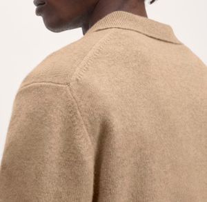 سترة رجالية محبوكة بياقة على شكل V للاستخدام اليومي، بأكمام طويلة، من نسيج بارد الملمس، كارديجان صوف للشتاء - Product Image 2