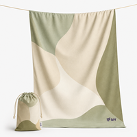 Serviette de voyage en microfibre personnalisée avec sac à cordon, compacte, légère, séchage rapide, pour la plage, le camping, la natation, les activités de plein air