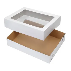 19 x 14-Inch White Cake Boxes with Window,2-Count Cookie Boxes 2pcs Pastry Boxes factory supplier