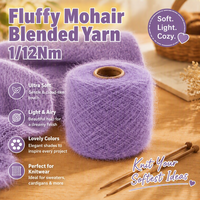 Fil à tricoter machine doux et moelleux 1/12Nm, acrylique, nylon, polyester, laine, durable, élastique, style mohair pour crochet