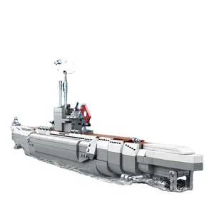 Military Germany Navy Weapon Ship Building Blocks Carrier Warship U48 Submarine Kit Bricks Classic 3D Model Toy F 1 selling