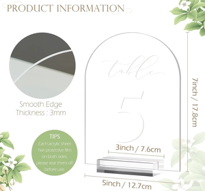 Hiện đại trong suốt <span class=keywords><strong>Acrylic</strong></span> đứng vòm hình Bảng số cho đám cưới trong suốt bảng Top dấu hiệu đứng - Product Image 5