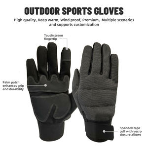 Premium Split Finger Unisex Winter Outdoor <strong>Gloves</strong> OEM Acceptable Touchscreen Fingertip Palm Patch Spandex Tape Cuff Non-Slip - Product Image 2