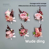 Nouvelle Fleur Artificielle Coréenne en Plastique Détachable pour Mariage, Corsage de Mariée et de Marié, Fleur de Poignet, Accessoire Photo et d'Étiquette pour Hôte