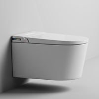 Nouvelle conception de toilettes murales LED multicolores, WC suspendu automatique en céramique pour salle de bain