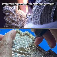 Подвеска в стиле хип-хоп с бриллиантами VVS Lab Moissanite, инкрустированная камнями, мужская, на заказ, из серебра 925 пробы, с инициалом, изысканные ювелирные изделия