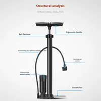 Véhicule électrique portable Hercules et pompe à air de basket-ball Mini pompe à pied Presta pour usage domestique pour le gonflage de voiture et de vélo