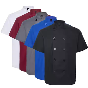 Uniforme de Chef de 100% poliéster barato para restaurante y bar unisex, abrigo de Chef, chaqueta de Chef Maestro de cocina para hombres y mujeres - Product Image 1