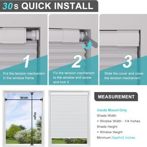 कस्टम मधुकॉम्ब सेलुलर ब्लाइंड बिना कोई ड्रिल/उपकरण पूर्ण ब्लैकआउट कपड़े अंधा खिड़की अंधा रंग - Product Image 4