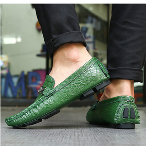 Zapatos Casuales de Piel Auténtica Hechos a Mano para <span class=keywords><strong>Hombre</strong></span>, Diseño Moderno, Zapatos de Vestir Verdes - Product Image 4