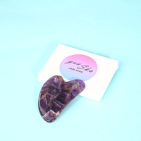 Outil de massage facial Gua Sha en améthyste naturelle pour drainage lymphatique, anti-âge et lifting cutané