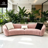 Canapé sectionnel moderne en velours, forme arquée, 2 places, pour salon, maison, appartement