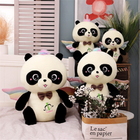 Peluche Panda Ange de 25 cm avec Ailes, Douce et Rembourrée, Poupée Panda Assise Mignonne en Coton PP, Idéale comme Cadeau pour Fille