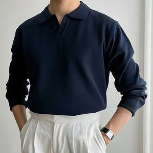 2024 estate di buona qualità vecchio abito estetico Momeny cotone causale Polo maglietta a maniche corte per uomini d'affari - Product Image 1