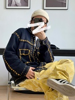 Maßgeschneiderte Herren Sommer Japanische Retro-Jacke Handgenähter Kragen Mehrere Taschen Einreihiger Knopfverschluss Umlegekragen Strickjacke