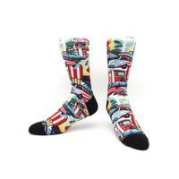 Vente en gros Design personnalisé LOGO Impression 3D Chaussettes de sublimation Chaussettes blanches vierges à tube court