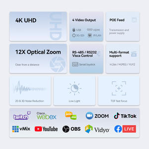 Caméra de visioconférence 4K Ptz NDI/USB/HDM1/SDI avec <span class=keywords><strong>zoom</strong></span> optique 12X 21X 30x et grand angle pour les réunions, les églises, l'apprentissage <span class=keywords><strong>en</strong></span> <span class=keywords><strong>ligne</strong></span> - Product Image 5