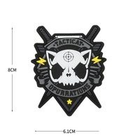 Patch décoratif personnalisé en PVC souple adhésif pour gilet tactique, logo personnalisé, patchs thermocollants en caoutchouc pour chapeaux et vêtements