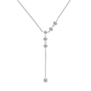 Dylam Fashion Minimalist Design Rhodium 18K Gold Plated 925 Silver 5A Zirconia Line Pendant Necklace for Anniversary Gifts - Product Image 1