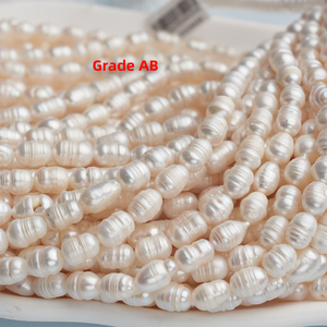2-10mm gạo nuôi cấy lỏng ngọc trai nước ngọt hạt trắng tự nhiên nước ngọt Ngọc Trai sợi Baroque bán buôn đối với trang sức làm - Product Image 5