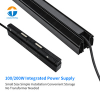 Russie Ceil Descor Stretch Tension Tissu Dc 48V Système de rail de voie magnétique avec amortisseur LED Profil en aluminium Stretch Ceil Tracks
