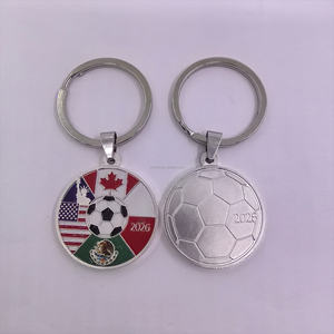 2026 Maßgefertigter Luxus-Schlüsselanhänger aus Edelstahl mit Fußball-Thema als Souvenir und Autoschlüsselanhänger - Product Image 2