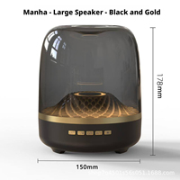 Altavoz Bluetooth de Vidrio Transparente de Moda, 10 W, Graves Potentes, Luz Ambiental RGB, Altavoz Inalámbrico Portátil para Decoración del Hogar, Juegos y Fiestas