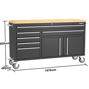 Kinbox 152cm.<strong>Rolling</strong> <strong>Tool</strong> <strong>Box</strong> for Garage <strong>Tool</strong> Cabinet - Product Image 3