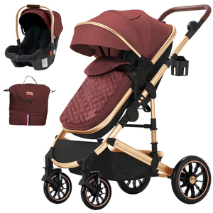 Poussette de luxe 3 en 1 pour bébé, landau et poussette de voyage avec siège <span class=keywords><strong>auto</strong></span> - Product Image 4