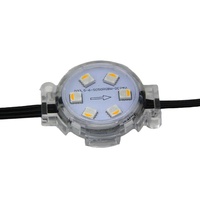 Module LED Pixel UCS2904-RGBW DC24V 20 pièces/ensemble, diamètre 40 mm, IP68 ; 1,8 W ; câble noir, boîtier plat transparent, points lumineux LED RGBW