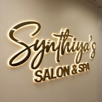 Letras LED 3D para Exteriores, Resistentes al Agua, con Retroiluminación Dorada, Letras Metálicas Iluminadas LED, Señalización Comercial Iluminada LED