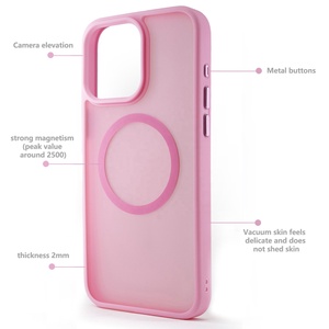 2024 Meilleure vente coque de téléphone magnétique anti-chute mate au toucher de la peau pour 12 <span class=keywords><strong>13</strong></span> 14 15 16 pro max couverture mobile - Product Image 4